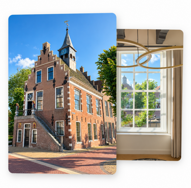 Historisch pand en licht interieur